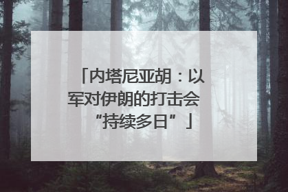 内塔尼亚胡：以军对伊朗的打击会“持续多日”