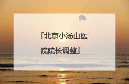 北京小汤山医院院长调整