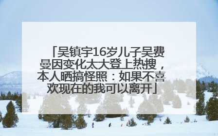 吴镇宇16岁儿子吴费曼因变化太大登上热搜，本人晒搞怪照：如果不喜欢现在的我可以离开