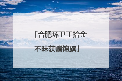 合肥环卫工拾金不昧获赠锦旗