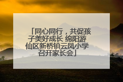 同心同行，共促孩子美好成长 绵阳游仙区新桥镇云凤小学召开家长会