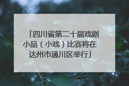四川省第二十届戏剧小品（小戏）比赛将在达州市通川区举行