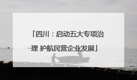 四川：启动五大专项治理 护航民营企业发展
