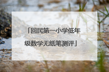 回民第一小学低年级数学无纸笔测评