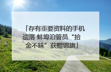 存有重要资料的手机遗落 蚌埠泊管员“拾金不昧”获赠锦旗