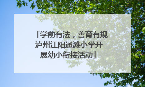 学前有法，善育有规 泸州江阳通滩小学开展幼小衔接活动