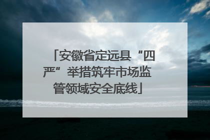 安徽省定远县“四严”举措筑牢市场监管领域安全底线