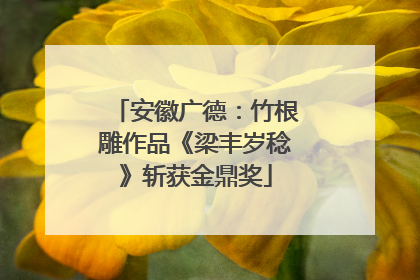 安徽广德：竹根雕作品《梁丰岁稔》斩获金鼎奖