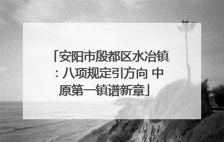 安阳市殷都区水冶镇：八项规定引方向 中原第一镇谱新章