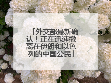 外交部最新确认！正在迅速撤离在伊朗和以色列的中国公民