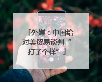 外媒：中国给对美贸易谈判“打了个样”