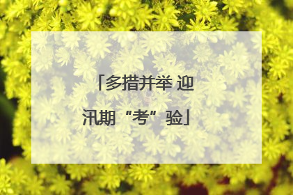 多措并举 迎汛期“考”验