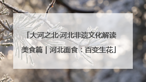 大河之北·河北非遗文化解读 美食篇｜河北面食：百变生花