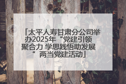 太平人寿甘肃分公司举办2025年“党建引领聚合力 学思践悟助发展”两当党建活动