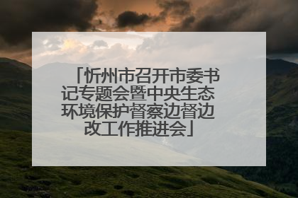忻州市召开市委书记专题会暨中央生态环境保护督察边督边改工作推进会