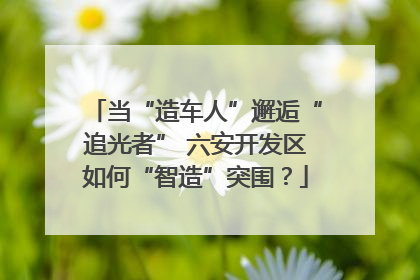 当“造车人”邂逅“追光者” 六安开发区如何“智造”突围？