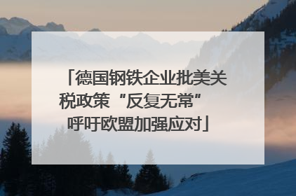 德国钢铁企业批美关税政策“反复无常” 呼吁欧盟加强应对