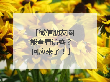微信朋友圈能查看访客？回应来了！