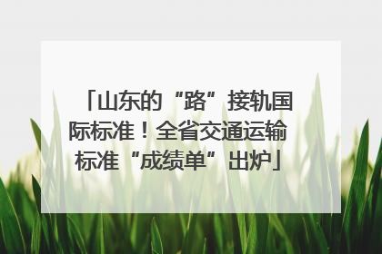 山东的“路”接轨国际标准！全省交通运输标准“成绩单”出炉