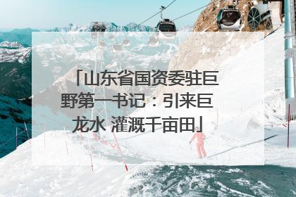 山东省国资委驻巨野第一书记：引来巨龙水 灌溉千亩田