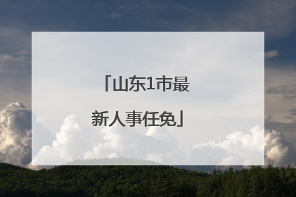 山东1市最新人事任免