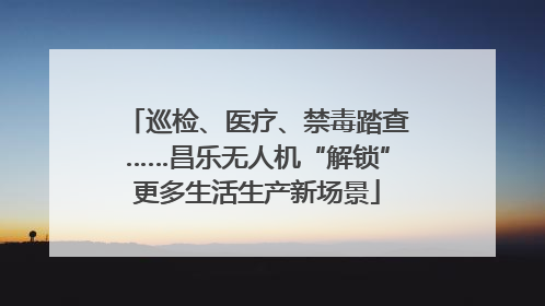 巡检、医疗、禁毒踏查……昌乐无人机“解锁”更多生活生产新场景