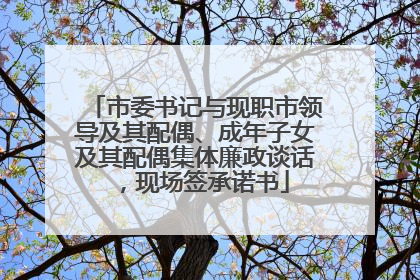 市委书记与现职市领导及其配偶、成年子女及其配偶集体廉政谈话，现场签承诺书