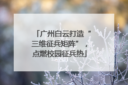 广州白云打造“三维征兵矩阵”，点燃校园征兵热