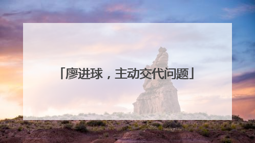 廖进球，主动交代问题