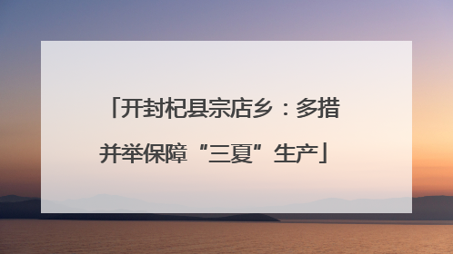 开封杞县宗店乡：多措并举保障“三夏”生产