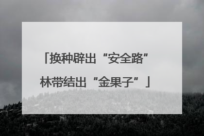 换种辟出“安全路” 林带结出“金果子”