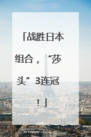 战胜日本组合，“莎头”3连冠！