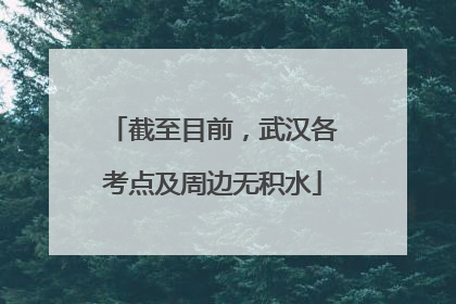 截至目前，武汉各考点及周边无积水