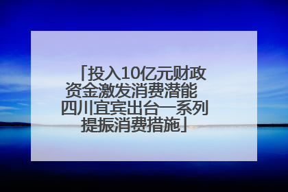 投入10亿元财政资金激发消费潜能 四川宜宾出台一系列提振消费措施