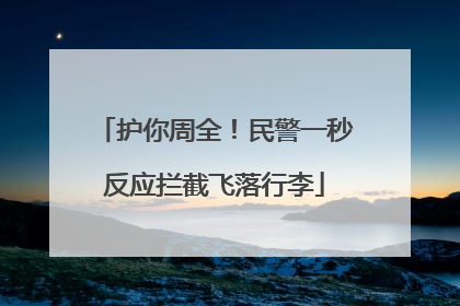 护你周全！民警一秒反应拦截飞落行李