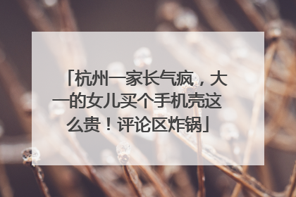 杭州一家长气疯，大一的女儿买个手机壳这么贵！评论区炸锅