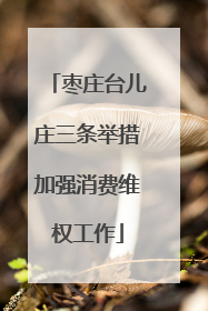 枣庄台儿庄三条举措加强消费维权工作