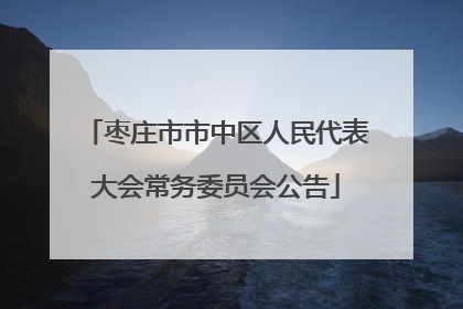 枣庄市市中区人民代表大会常务委员会公告