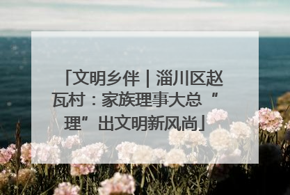 文明乡伴｜淄川区赵瓦村：家族理事大总“理”出文明新风尚