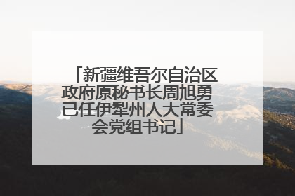 新疆维吾尔自治区政府原秘书长周旭勇已任伊犁州人大常委会党组书记