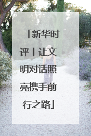 新华时评丨让文明对话照亮携手前行之路