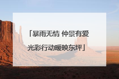 暴雨无情 仲景有爱 光彩行动暖映东坪