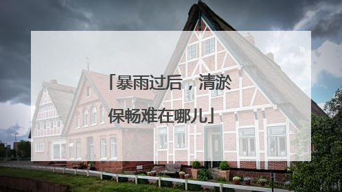 暴雨过后，清淤保畅难在哪儿