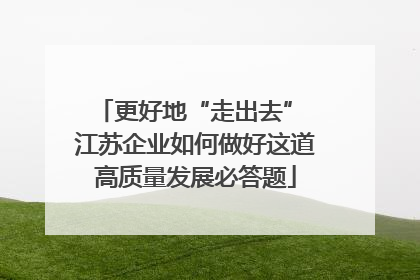 更好地“走出去” 江苏企业如何做好这道高质量发展必答题