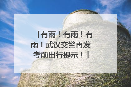 有雨！有雨！有雨！武汉交警再发考前出行提示！