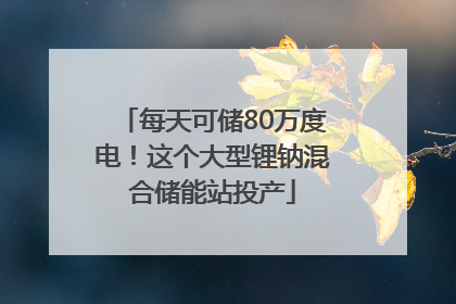 每天可储80万度电！这个大型锂钠混合储能站投产