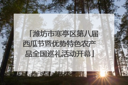 潍坊市寒亭区第八届西瓜节暨优势特色农产品全国巡礼活动开幕