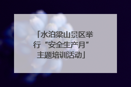 水泊梁山景区举行“安全生产月”主题培训活动