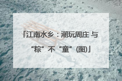 江南水乡：潮玩周庄 与“粽”不“童”(图)