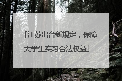 江苏出台新规定，保障大学生实习合法权益